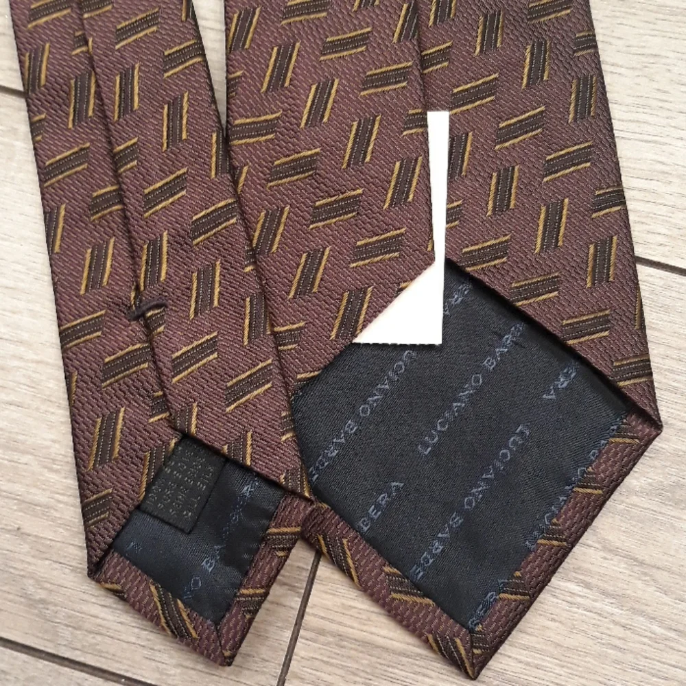 LUCIANO BARBERA Dark Purple Abstract‎ Silk Tie NEW